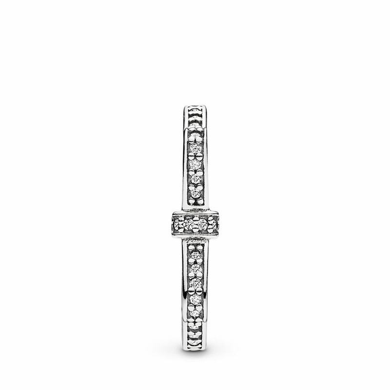 Pandora Australia Sparkling Bow Stackable Ring - Sterling Silver | JOREWZ254